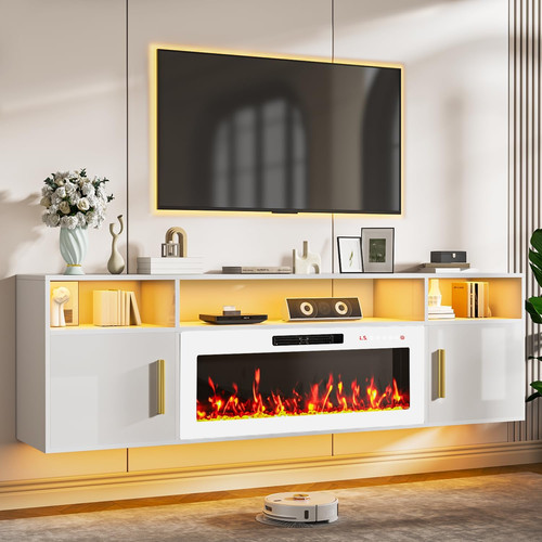 Floating stand fireplace - floating,