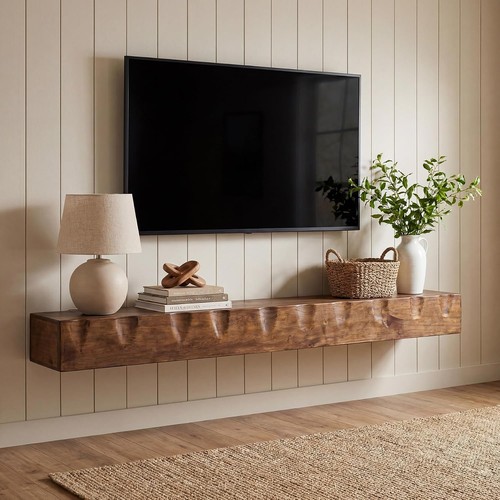 Solid wood floating stand - wood,