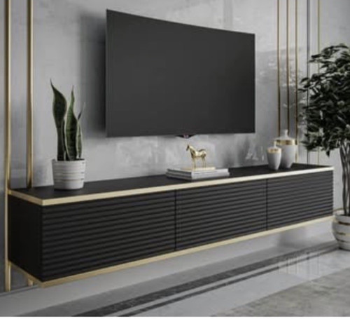 Floating unit black - black, wall