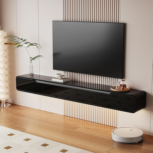 High gloss floating stand - high,