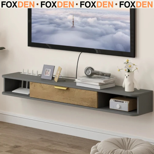 Grey floating unit cabinet - tv,