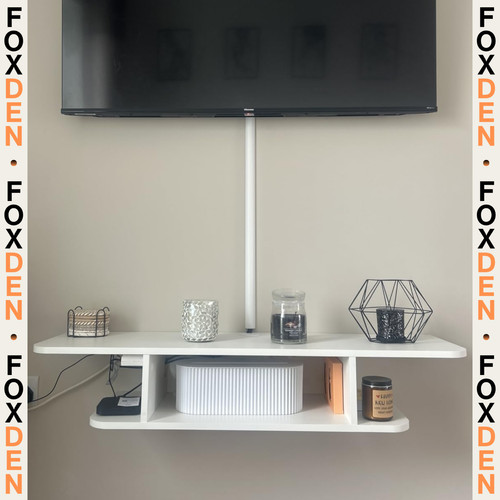 White floating unit stand - tv,